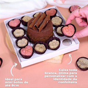 5 CAIXA PARTY BOX - BENTÔ + 12 DOCES BRANCA  ID5244