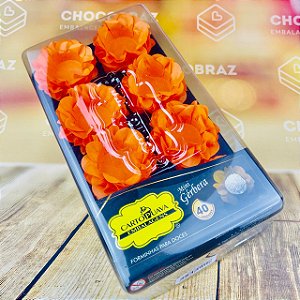 40 Forminhas LARANJA Mini Gérbera P/ Doces Finos de Festas e Casamentos (Cartopuava)