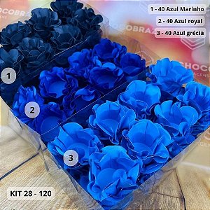 KIT 120 Forminhas Para Doces Finos AZ MARINHO +AZ ROYAL+AZ GRÉCIA