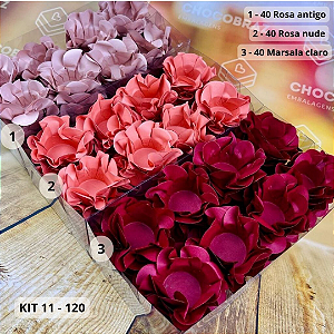 KIT 120 Forminhas Para Doces Finos MARSALA CLARO+NUDE+ R.ANTIGO
