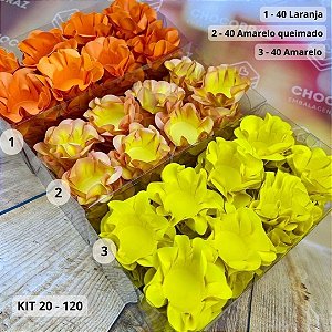 KIT 120 Forminhas Para Doces Finos LARANJA + AM QUEIMADO +AMARELO
