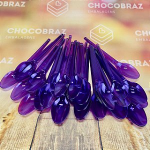 50 COLHER SOBREMESA NEON ROXO BELLO FESTAS