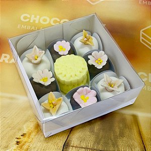 10 CAIXA COM VISOR BRANCA  (09 DOCES) 10,5x4x10,5 ID5055  (IDEIA) ESSENCIAL