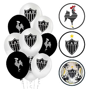 25 BALAO LATEX REDONDO 9 pol. ATLETICO MINEIRO ( Regina )