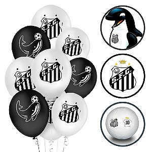25 BALAO LATEX REDONDO 9 pol. SANTOS FUTEBOL CLUBE ( Regina )