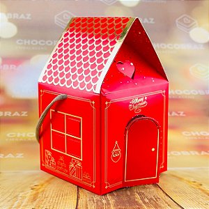 5 CAIXA MINI PANETONE CASINHA - NATAL CLASSICO ID5159  (NATAL IDEIA 2024)
