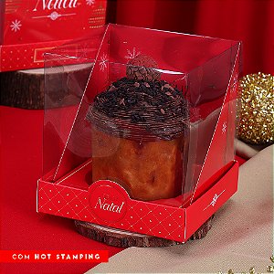 10 Caixa para Panetone 250g com Tampa de Acetato Luz 4276 (JANGO NATAL 2024)