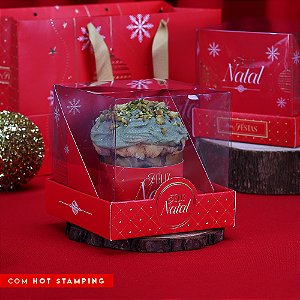 10 Caixa para Mini Panetone 100g com Tampa de Acetato Luz 4266 (JANGO NATAL 2024)