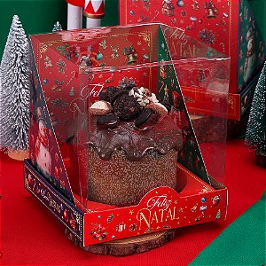 10 Caixa p/ Panetone 400/500g com Tampa de Acetato Quebra Nozes 4397 (JANGO NATAL 2024)