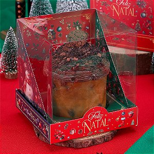 10 Caixa para Panetone 250g com Tampa de Acetato Quebra Nozes 4396 (JANGO NATAL 2024)