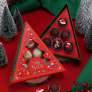 10 Caixa P/ Doces Natal Pinheirinho Com Visor Quebra Nozes 4406 (JANGO NATAL 2024)