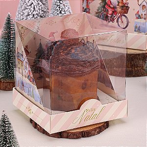 10 Caixa para Panetone 250g com Tampa de Acetato Neve 4277 (JANGO NATAL 2024)