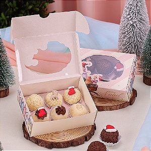10 Caixa para 6 Doces com Visor Neve 4255 (JANGO NATAL 2024)