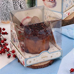 10 Caixa para Panetone 250g com Tampa de Acetato Celebração 4279 (JANGO NATAL 2024)