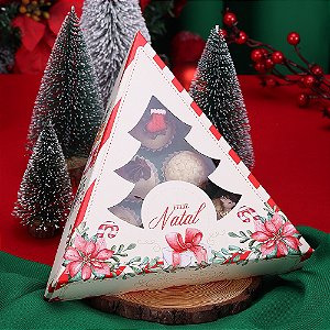 10 Caixa P/ Doces Natal Pinheirinho NATAL Com Visor Bom Velhinho 4378  (JANGO NATAL 2024)