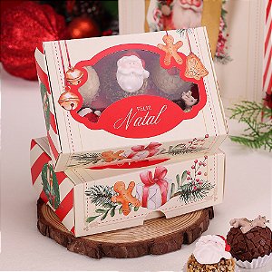 10 Caixa para 6 Doces com Visor Bom Velhinho 4256 (JANGO NATAL 2024)