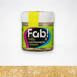 Pó Brilho P/Decoração Fab Amarelo 3G  (Fab)