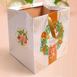 10 Sacola Natal Grande Harmonia 27X23X23  2729 (Jango Natal OUTLET)
