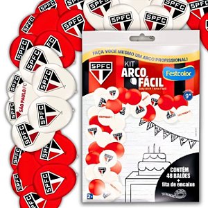 KIT ARCO FACIL DE BALOES SAO PAULO FC  n°9 48 UN + 1 FITA ARCO  FESTCOLOR