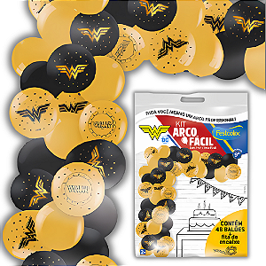 KIT ARCO FACIL DE BALOES MULHER MARAVILHA  n°9 48 UN + 1 FITA ARCO  FESTCOLOR