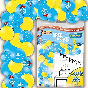 KIT ARCO FACIL DE BALOES GALINHA PINTADINHA  n°9 48 UN + 1 FITA ARCO  FESTCOLOR