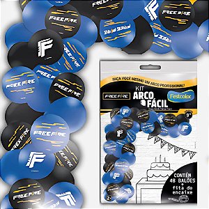 KIT ARCO FACIL DE BALOES FREE FIRE GAMER  n°9 48 UN + 1 FITA ARCO  FESTCOLOR