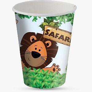 Kit Festa SAFARI 16 Pratos + 16 Copos Descartável 200 Ml Papel - FESTCOLOR