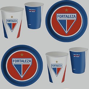 Kit Festa FORTALEZA 16 Pratos + 16 Copos Descartável 200 Ml Papel - FESTCOLOR