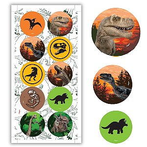 30 ADESIVO  DINOSSAURO  REDONDO REGINA