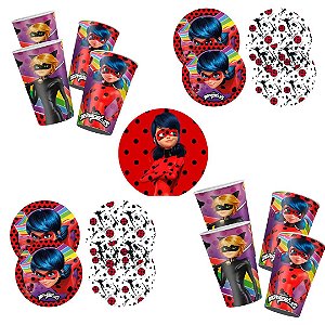 Kit Festa LADYBUG 8 Pratos + 8 Copos Descartável 180 Ml Papel - REGINA