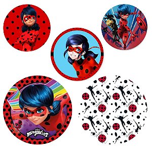 8 PRATO BOLO FESTA  LADYBUG  DE PAPEL 18 CM REGINA