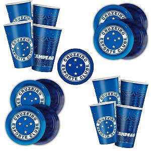 Kit Festa  CRUZEIRO 16 Pratos + 16 Copos Descartável 180 Ml Papel - REGINA