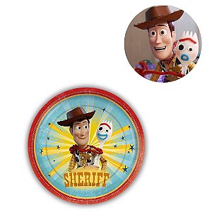 8 PRATO BOLO FESTA TOY 0 STORY 4  DE PAPEL 18 CM REGINA