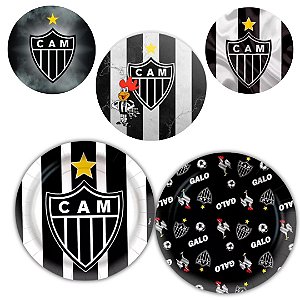 8 PRATO BOLO FESTA   ATLETICO  MINEIRO DE PAPEL 18 CM REGINA
