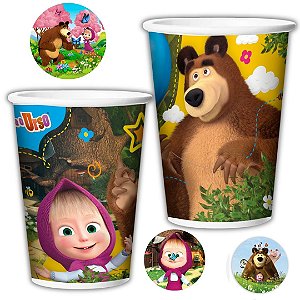 8 COPO PAPEL FESTA  MASHA E O URSO 180ML REGINA