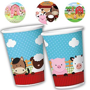 8 COPO PAPEL FESTA  FAZENDINHA 180ML REGINA