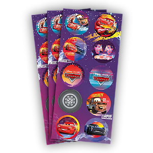 30 ADESIVO DISNEY CARROS REDONDO REGINA
