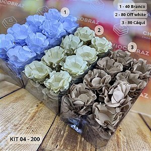 KIT 200 Forminhas De Doces Festa 80 OFF WHITW + 80 CAQUI CAQUI + 40 BRANCA