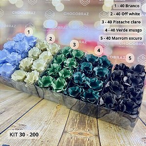 KIT 200 Forminhas De Doces Festa 5 Cores OFF WHITE + PISTACHE CL + VERDE MUSGO	+ BRANCO + MARROM ES