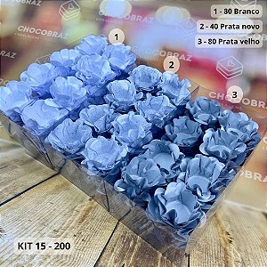 KIT 200 Forminhas De Doces Festa 80 BRANCO + 80 PRATA VELHO  + 40 PRATA NOVO