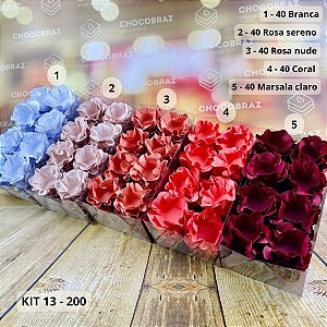KIT 200 Forminhas De Doces Festa 5 Cores ROSA NUDE + ROSA SERENO + BRANCO + CORAL	 + MARSALA CL