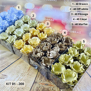 KIT 200 Forminhas De Doces Festa 5 Cores OFF WHITE + MARFIM + PESSEGO + BRANCO	+ CÁQUI