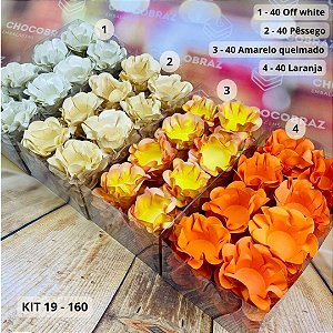 KIT 160 Forminhas Para Doces Finos PESSEGO + AMARELO  QUEIMADO + LARANJA + OFF WHITE