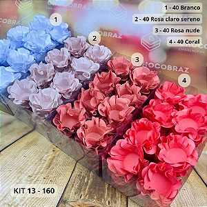 KIT 160 Forminhas Para Doces Finos ROSA NUDE + ROSA SERENO + BRANCO + CORAL