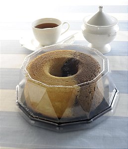 10 Embalagem P/Bolo Torta Mini Diamante Média 750Gr Preta Pet G32DE Galvanotek