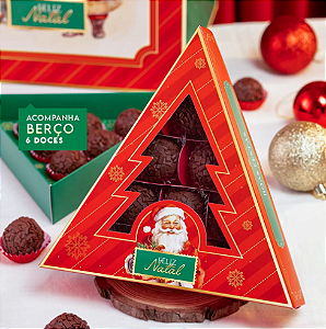 10 Caixa Pinheirinho p/ 6 doces com visor + berço Noel 3514 (JANGO NATAL 2023)