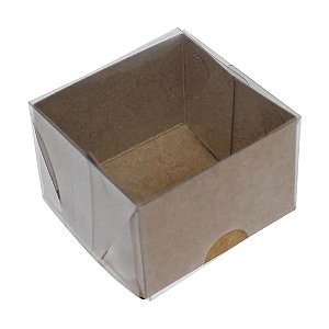 10 Caixa 12X12X6 Com Tampa Acetato ALTA  KRAFT (Yin) P0608