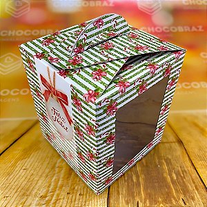 5 CAIXAS PARA PANETONE 100G C/VISOR BENGALAS NATALINAS OUTLET - D18 12290