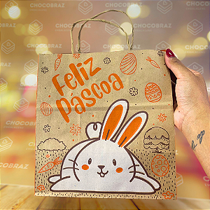 10 SACOLAS  ECO M LARANJA - 22X15X24 CM - PASCOA DIVERTIDA 5340  (PÁSCOA IDEIA 2025)