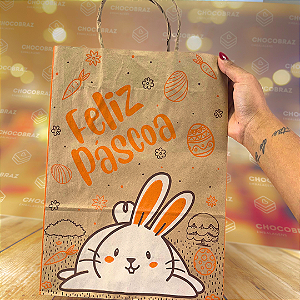 10 SACOLAS ECO P LARANJA - 25x12x34 CM -  PASCOA DIVERTIDA 5339 (PÁSCOA IDEIA 2025)